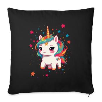 Unicorn Lover Design Funny Unicorns - Sofa pillowcase 17,3'' x 17,3'' (45 x 45 cm) - black - Front
