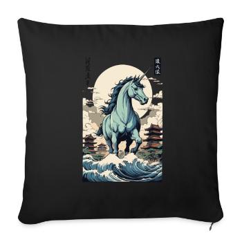 Japan Ukiyo-E Kunst Japanischer Vintage Stil - Sofakissenbezug 45 x 45 cm - Schwarz - Vorne