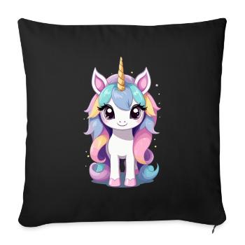 Pastel Colors Unicorn Lover Design - Sofa pillowcase 17,3'' x 17,3'' (45 x 45 cm) - black - Front