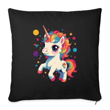 Unicorn Lover Design Funny Unicorns - Sofa pillowcase 17,3'' x 17,3'' (45 x 45 cm) - black - Front