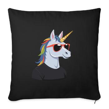Dad Unicorn Funny Father's Day Design - Sofa pillowcase 17,3'' x 17,3'' (45 x 45 cm) - black - Front