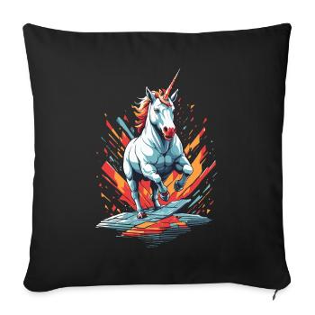 Unicorn Lover Design Funny Unicorns Cute - Sofa pillowcase 17,3'' x 17,3'' (45 x 45 cm) - black - Front