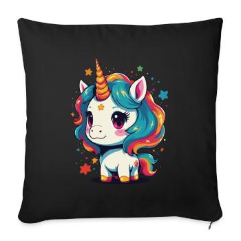Unicorn Lover Design Funny Unicorns - Sofa pillowcase 17,3'' x 17,3'' (45 x 45 cm) - black - Front