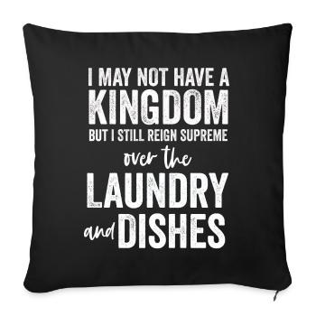 Régnez sur la lessive et la vaisselle Femme au foyer - Housse de coussin décorative 45 x 45 cm - noir - Devant