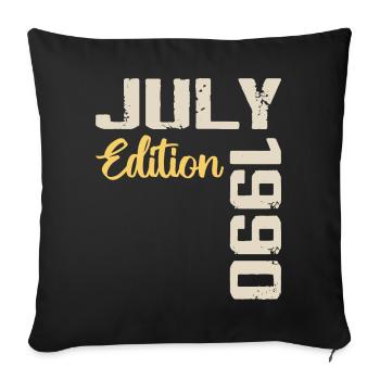 Juillet 1990 Chemise D’anniversaire Juillet 1990 - Housse de coussin décorative 45 x 45 cm - noir - Devant