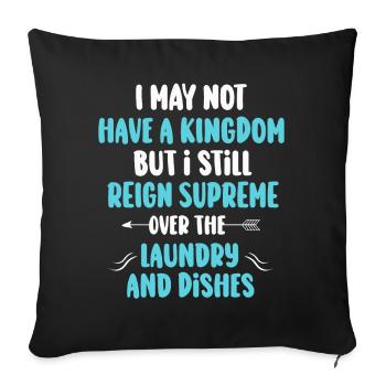 Régnez sur la lessive et la vaisselle Femme au foyer - Housse de coussin décorative 45 x 45 cm - noir - Devant