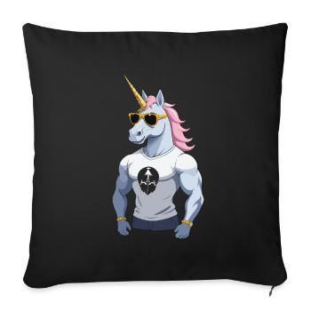 Dad Unicorn Funny Father's Day Design - Sofa pillowcase 17,3'' x 17,3'' (45 x 45 cm) - black - Front