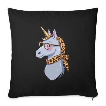 Licorne Maman Drôle Maman Fête des Mères Licornes - Housse de coussin décorative 45 x 45 cm - noir - Devant