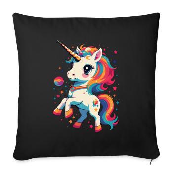 Funny Unicorns Great Fantasy Design - Sofa pillowcase 17,3'' x 17,3'' (45 x 45 cm) - black - Front