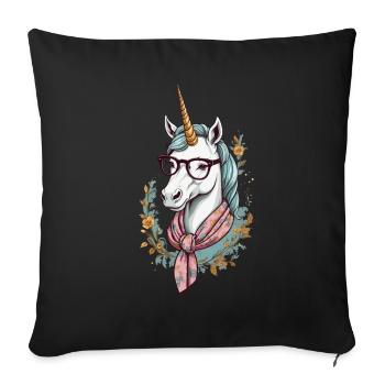 Maman Licorne Drôle Fête des Mères - Housse de coussin décorative 45 x 45 cm - noir - Devant