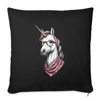 Licorne Maman Drôle Maman Fête des Mères Licornes - Housse de coussin décorative 45 x 45 cm - noir - Devant