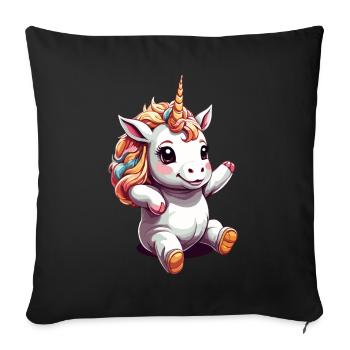 Funny Unicorns Cute Unicorn Unicorn Girl - Sofa pillowcase 17,3'' x 17,3'' (45 x 45 cm) - black - Front