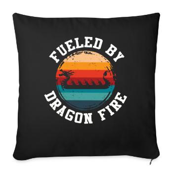 Alimenté par Dragon Fire Dragon Boat - Housse de coussin décorative 45 x 45 cm - noir - Devant