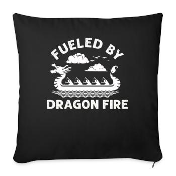 Fueled By Dragon Fire Dragon Boat - Sofa pillowcase 17,3'' x 17,3'' (45 x 45 cm) - black - Front