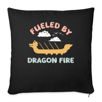 Alimenté par Dragon Fire Dragon Boat - Housse de coussin décorative 45 x 45 cm - noir - Devant