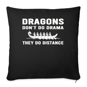 Les dragons ne font pas de drame, ils font de la distance - Housse de coussin décorative 45 x 45 cm - noir - Devant