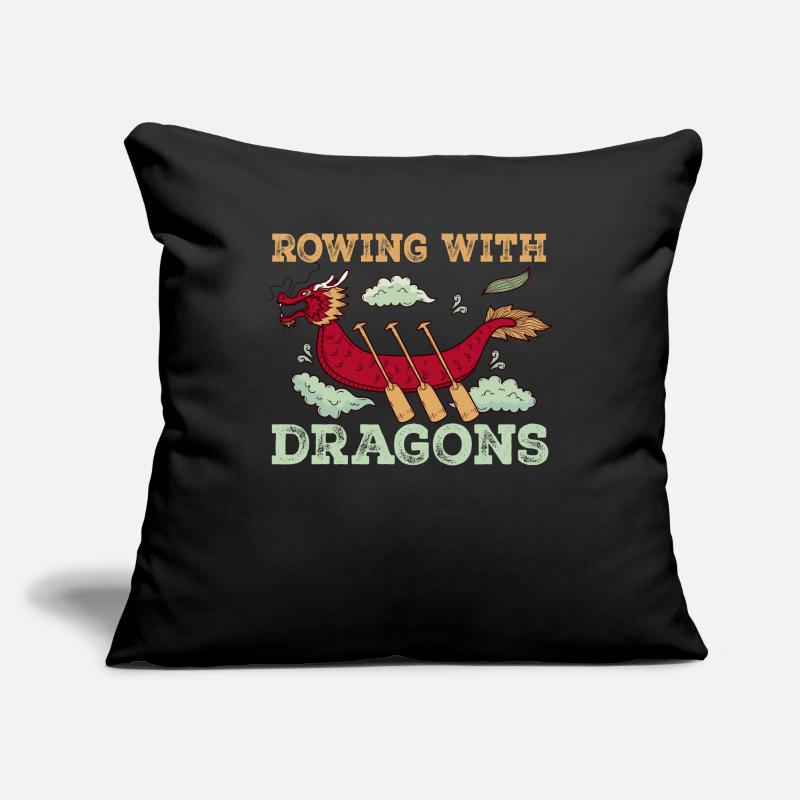 Rudern mit Drachen Drachenboot Sofakissenbezug 45 x 45 cm