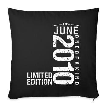 June 2010 June Anniversary June 2010 - Sofa pillowcase 17,3'' x 17,3'' (45 x 45 cm) - black - Front