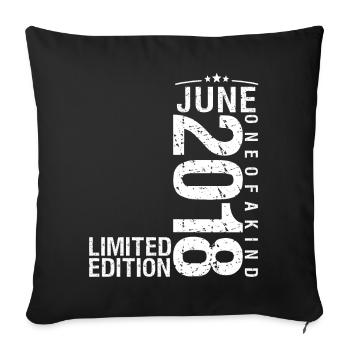 Juin 2018 Juin anniversaire Juin 2018 - Housse de coussin décorative 45 x 45 cm - noir - Devant