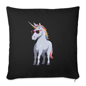 Dad Unicorn Funny Father's Day Design - Sofa pillowcase 17,3'' x 17,3'' (45 x 45 cm) - black - Front