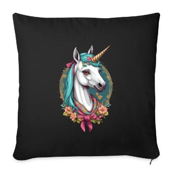 Maman Licorne Maman Drôle Maman Fête des Mères - Housse de coussin décorative 45 x 45 cm - noir - Devant