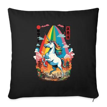 Japan Ukiyo-E Kunst Japanischer Vintage Stil - Sofakissenbezug 45 x 45 cm - Schwarz - Vorne
