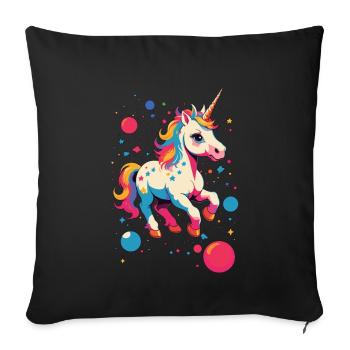 Unicorn Lover Design Funny Unicorns - Sofa pillowcase 17,3'' x 17,3'' (45 x 45 cm) - black - Front