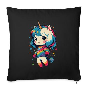 Great Unicorn Lover Design Funny Unicorns - Sofa pillowcase 17,3'' x 17,3'' (45 x 45 cm) - black - Front