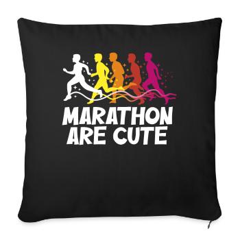 Les marathons sont mignons pour l’ultramarathon - Housse de coussin décorative 45 x 45 cm - noir - Devant