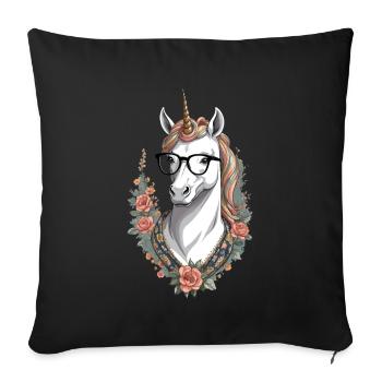 Licorne Maman Maman Drôle Maman Cadeau de Fête des Mères - Housse de coussin décorative 45 x 45 cm - noir - Devant