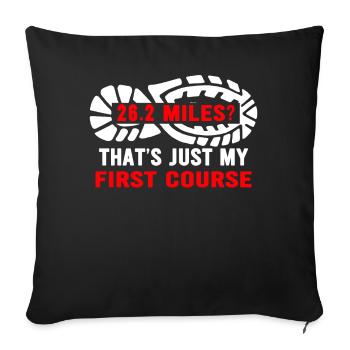 26,2 milles ? Ce n’est que mon premier cours - Housse de coussin décorative 45 x 45 cm - noir - Devant