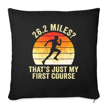 26,2 milles ? Ce n’est que mon premier cours - Housse de coussin décorative 45 x 45 cm - noir - Devant