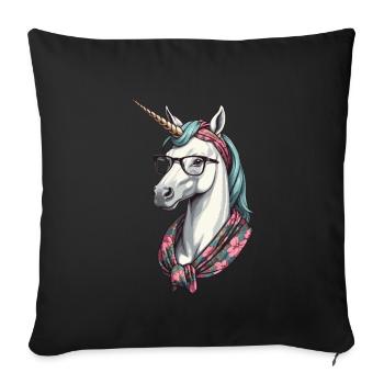 Maman Licorne Maman Drôle Maman Fête des Mères - Housse de coussin décorative 45 x 45 cm - noir - Devant