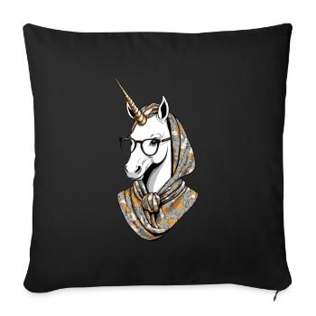 Licorne Maman Drôle Maman Fête des Mères Licornes - Housse de coussin décorative 45 x 45 cm - noir - Devant