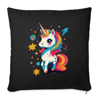 Unique Birthday Motif Unicorn Lover - Sofa pillowcase 17,3'' x 17,3'' (45 x 45 cm) - black - Front