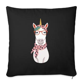 Maman Licorne Maman Drôle Maman Fête des Mères - Housse de coussin décorative 45 x 45 cm - noir - Devant