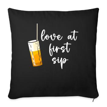 Kombucha-Liebhaber-Liebe auf den ersten Schluck - Sofakissenbezug 45 x 45 cm - Schwarz - Vorne