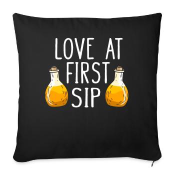 Love At First Sip Kombucha Lover - Sofa pillowcase 17,3'' x 17,3'' (45 x 45 cm) - black - Front