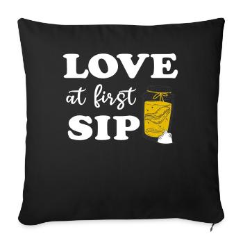 Love At First Sip Kombucha Lover - Sofa pillowcase 17,3'' x 17,3'' (45 x 45 cm) - black - Front