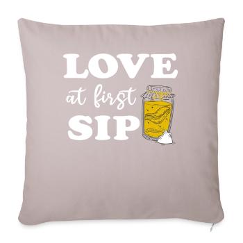 Love At First Sip Kombucha Lover - Sofa pillowcase 17,3'' x 17,3'' (45 x 45 cm) - light taupe - Front