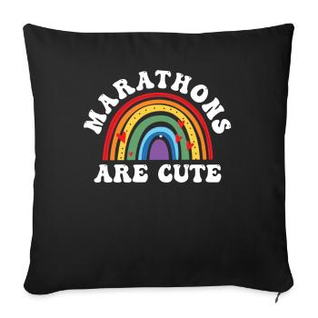 Marathons Are Cute for Ultramarathon - Sofa pillowcase 17,3'' x 17,3'' (45 x 45 cm) - black - Front