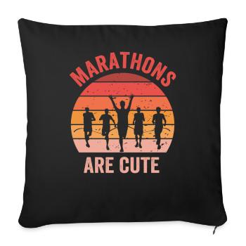 Les marathons sont mignons pour l’ultramarathon - Housse de coussin décorative 45 x 45 cm - noir - Devant