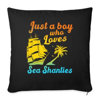 Seemann Meme Piratenschiff Ozean Segeln - Sofakissenbezug 45 x 45 cm - Schwarz - Vorne