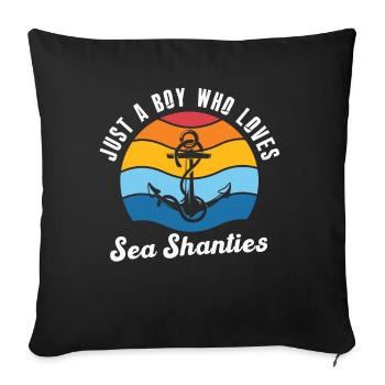 Seemann Meme Piratenschiff Ozean Segeln - Sofakissenbezug 45 x 45 cm - Schwarz - Vorne