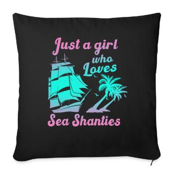 Seemann Meme Piratenschiff Ozean Segeln - Sofakissenbezug 45 x 45 cm - Schwarz - Vorne
