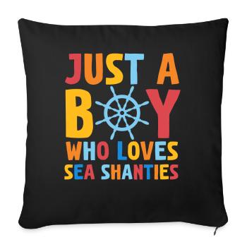 Seemann Meme Piratenschiff Ozean Segeln - Sofakissenbezug 45 x 45 cm - Schwarz - Vorne