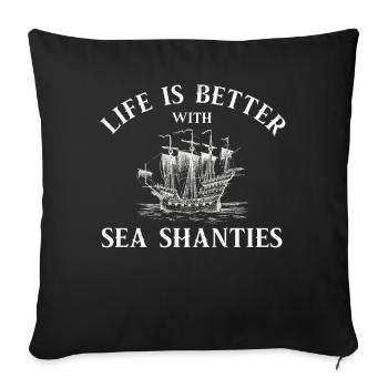 Seemann Meme Piratenschiff Ozean Segeln - Sofakissenbezug 45 x 45 cm - Schwarz - Vorne