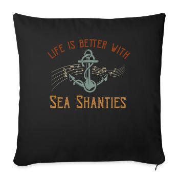 Sailor Meme Pirate Ship Ocean Sailing - Sofa pillowcase 17,3'' x 17,3'' (45 x 45 cm) - black - Front