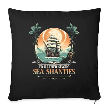 Seemann Meme Piratenschiff Ozean Segeln - Sofakissenbezug 45 x 45 cm - Schwarz - Vorne