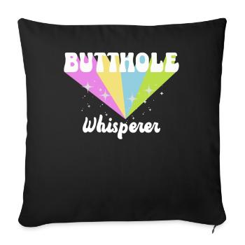 Butthole Whisperer - Sofa pillowcase 17,3'' x 17,3'' (45 x 45 cm) - black - Front